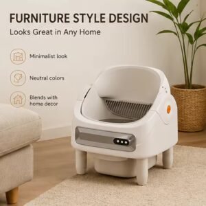 Open-Top Smart Cat Litter Box Automatic Self Cleaning Low Entry Anti-Pinch Odor Control Cat Toilet for Large Multi-Cat Families