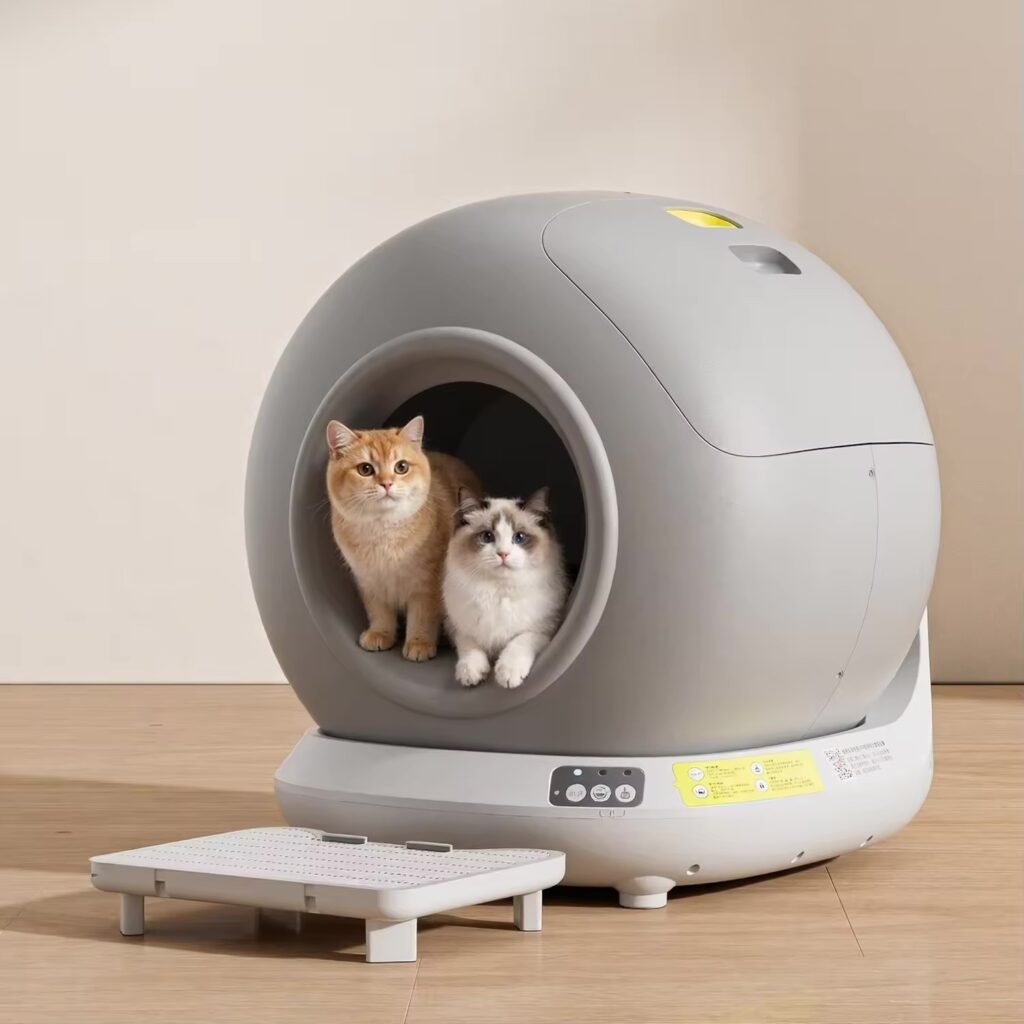 OEM High Sides Plastic Smart Automatic Cat Litter Box with Easy Clean Feature Travel Tray for Kittens and Cat Sand