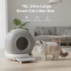 OEM High Sides Plastic Smart Automatic Cat Litter Box with Easy Clean Feature Travel Tray for Kittens and Cat Sand