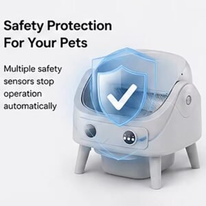 Sleek Matte Black Smart Cat Litter Box Automatic Self-Cleaning Litter Box with Safety Sensor for Large Cats
