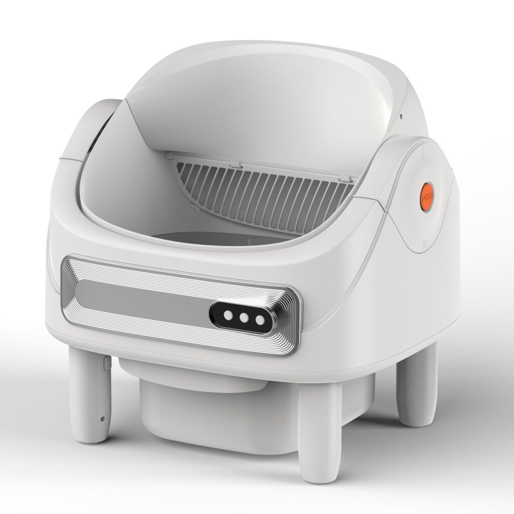 Open-Top Smart Cat Litter Box Automatic Self Cleaning Low Entry Anti-Pinch Odor Control Cat Toilet for Large Multi-Cat Families