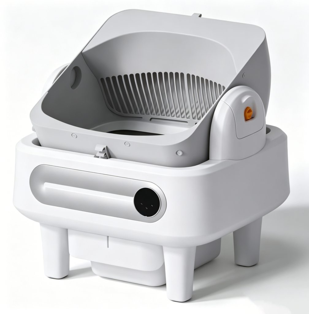 Pull-out waste bin for quick waste disposal without moving the whole litter box, easy to clean and replace garbage bags.