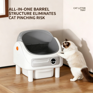 Smart Cat Litter Box Automatic Self Cleaning Cat Litter Tray with Low Entry Safety Design for Elder Cats and Multi Cat Families