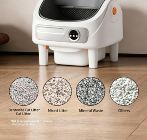 Smart Cat Litter Box Automatic Self Cleaning Cat Litter Tray with Low Entry Safety Design for Elder Cats and Multi Cat Families