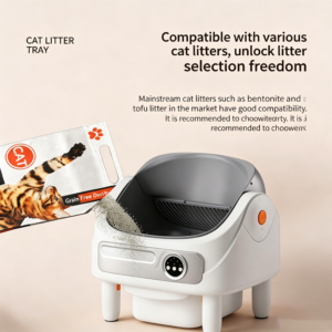 Smart Cat Litter Box Automatic Self Cleaning Cat Litter Tray with Low Entry Safety Design for Elder Cats and Multi Cat Families
