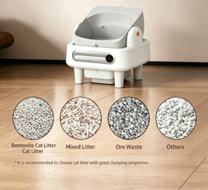 Pull-out waste bin for quick waste disposal without moving the whole litter box, easy to clean and replace garbage bags.
